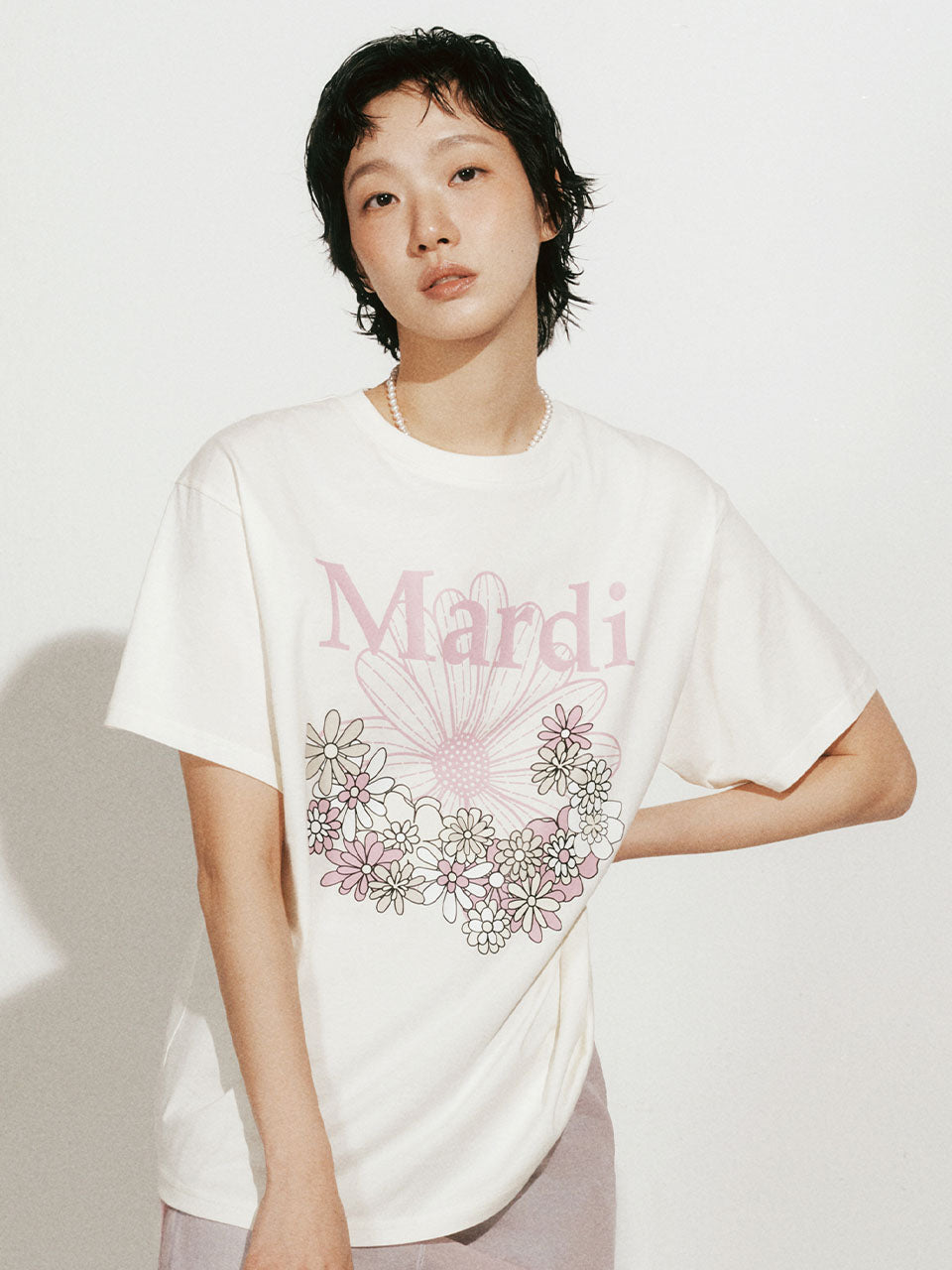 TSHIRT FLOWERMARDI JARDIN_CREAM PINKLAVENDER