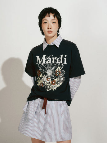 TSHIRT FLOWERMARDI JARDIN_NAVY IVORY