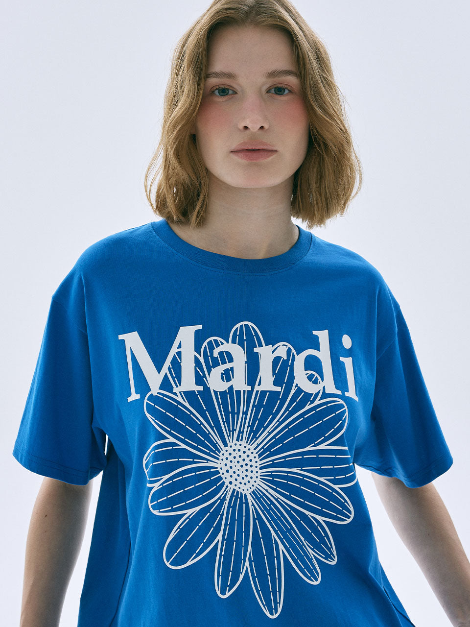 TSHIRT FLOWERMARDI_VIVIDBLUE WHITE
