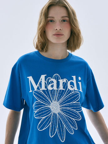 TSHIRT FLOWERMARDI_VIVIDBLUE WHITE