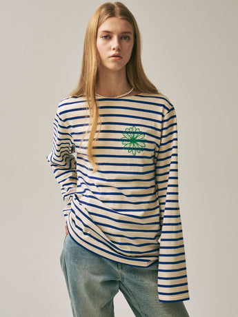 TSHIRT LONG SLEEVE STRIPE_BLUE GREEN