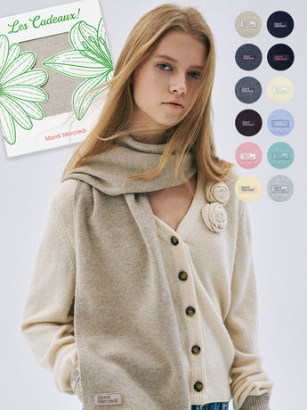 [GIFT SET] WOOL MUFFLER SQUARE LOGO_12COLORS