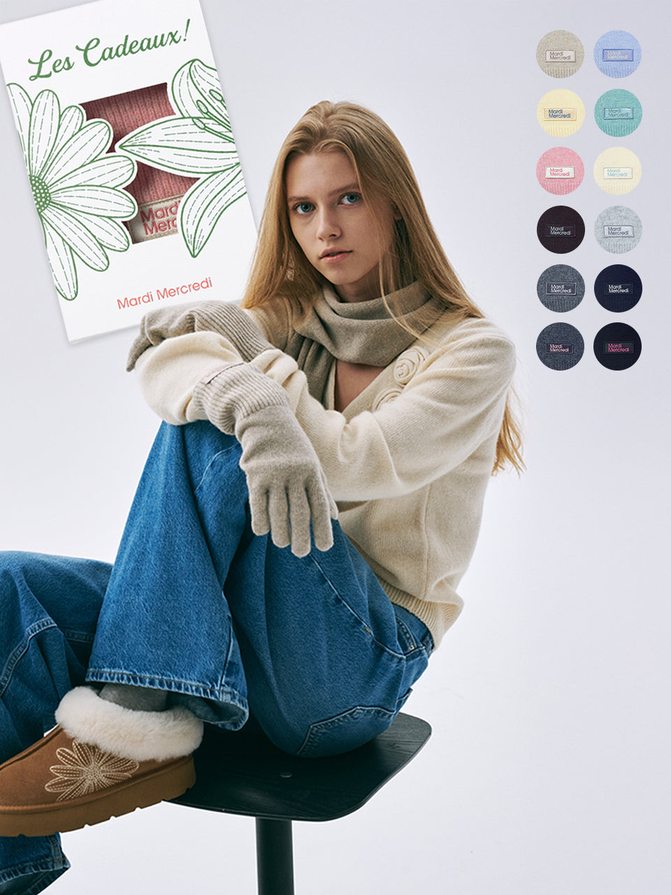 [GIFT SET] WOOL GLOVE SQUARE LOGO_12COLORS