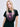 SLIM TSHIRT FLOWERMARDI_BLACK FUCHSIA
