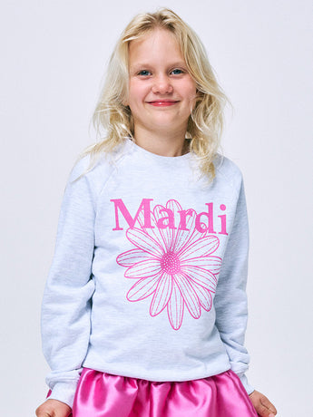 KIDS SWEATSHIRT FLOWERMARDI_HEATHER FUCHSIA