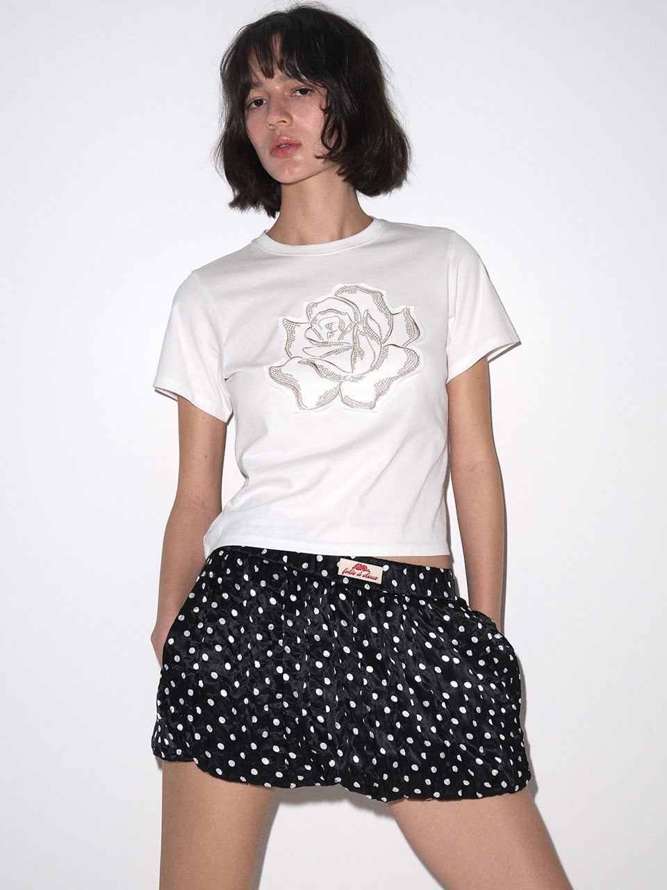 SLIM TSHIRT ROSE PATCH_IVORY