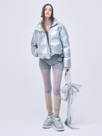 CROPPED DOWN JACKET HIGHGLOSS_SILVER