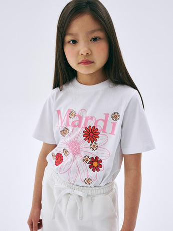 KIDS TSHIRT FLOWERMARDI BLOSSOM_WHITE PINK