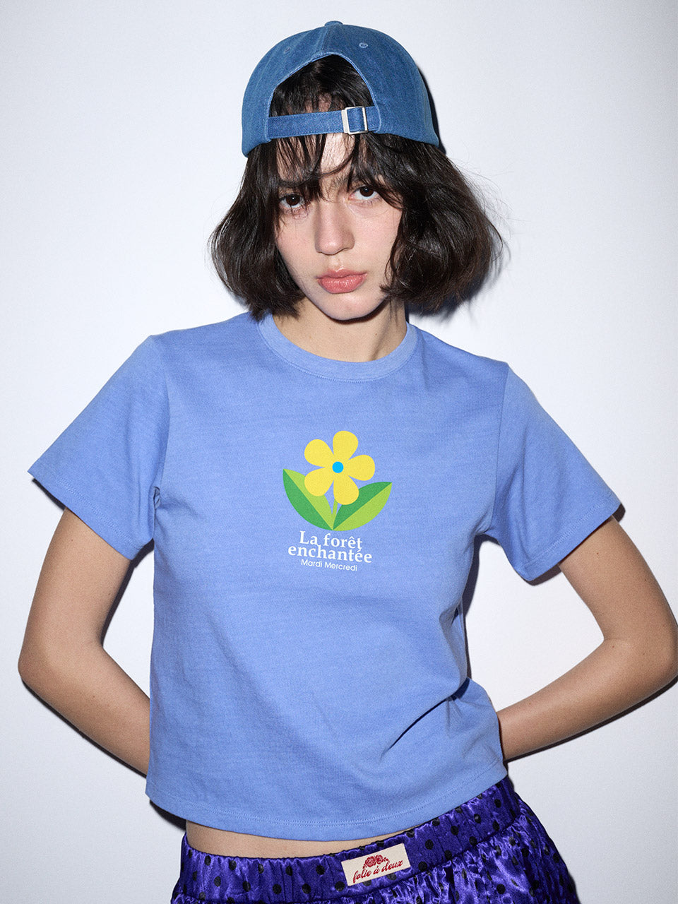 SLIM TSHIRT ENCHANTEE : FLOWER_BLUE