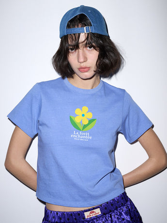 SLIM TSHIRT ENCHANTEE : FLOWER_BLUE