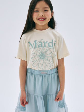 KIDS TSHIRT FLOWERMARDI_BUTTER MOSSGREEN
