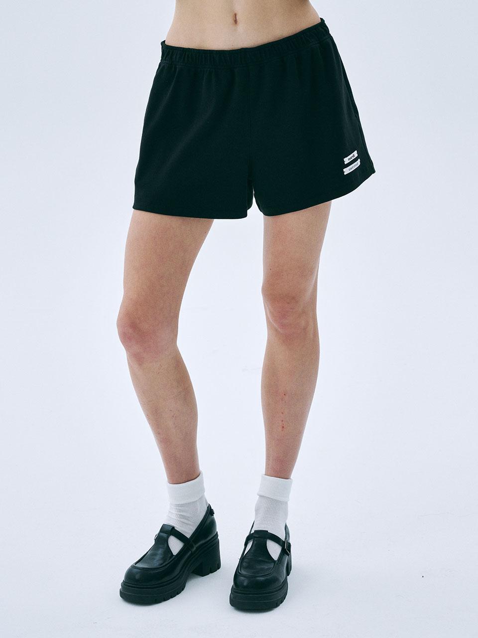 MINI SHORTS DOUBLE LABEL_BLACK