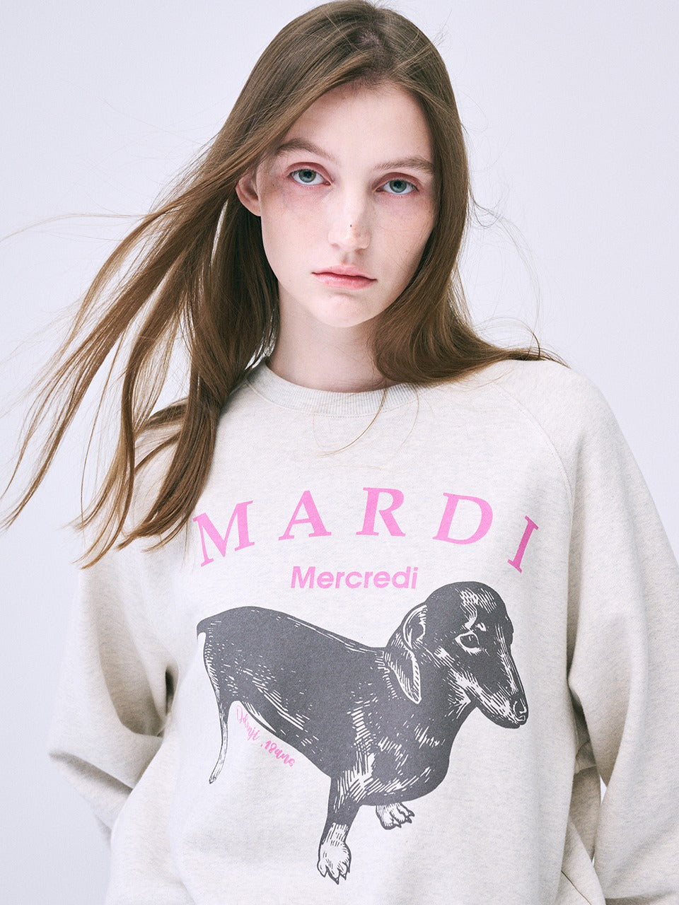 SWEATSHIRT RAGLAN DDANJI_OATMEAL PINK