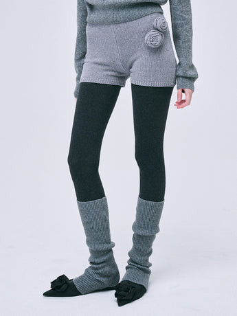 KNIT SHORTS ROSE_GREY