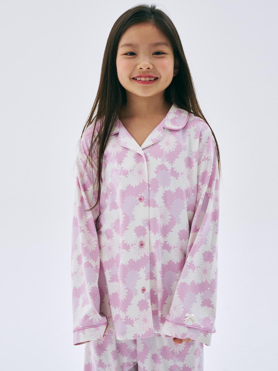 KIDS PAJAMA SHIRT FLOWER_PINK