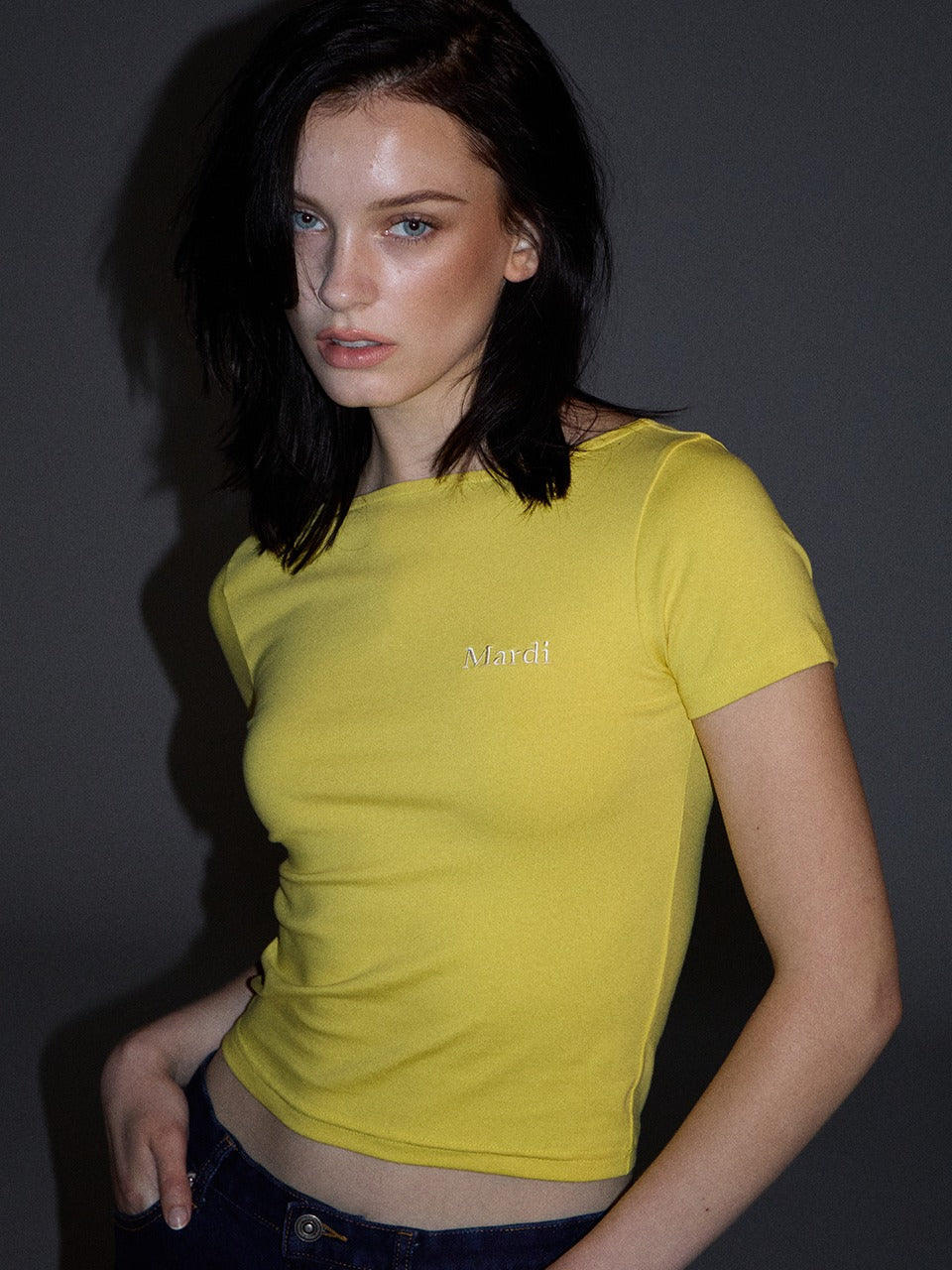 TSHIRT SCOOP BACK_YELLOW CREAM