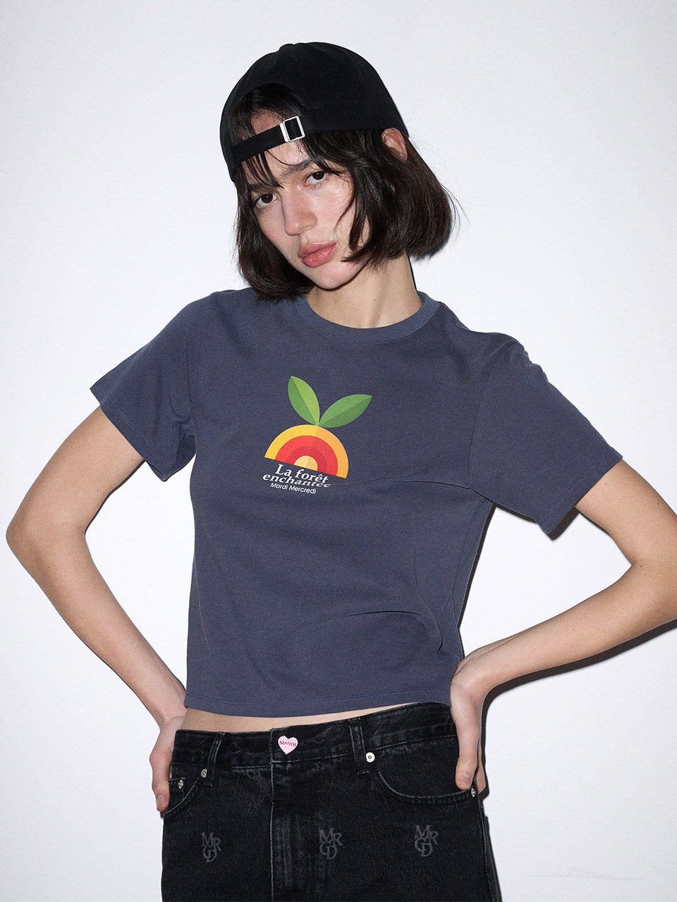 SLIM TSHIRT ENCHANTEE : ORANGE_CHARCOAL