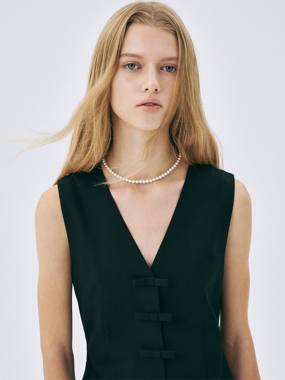 RIBBON VEST_BLACK