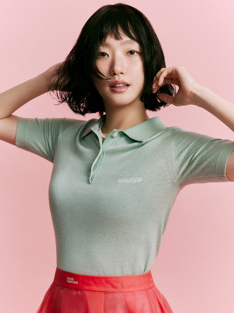 KNIT SLIMFIT SHIRT PIQUET_MINT
