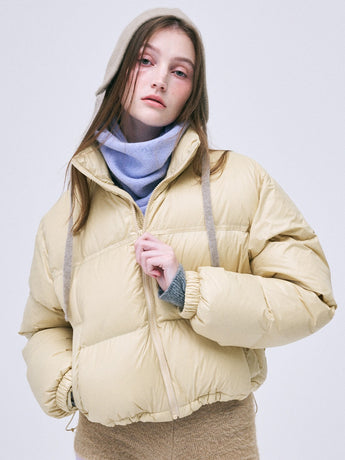 CROPPED DOWN JACKET_BUTTER