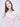 RACCOON BLENDED V NECK FLOWERMARDI_IVORY PINK