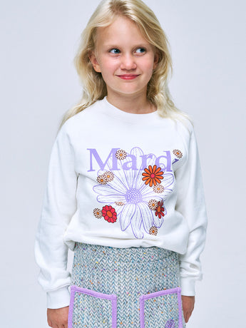 KIDS SWEATSHIRT FLOWERMARDI BLOSSOM_IVORY LAVENDER