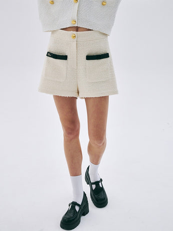 SPRING TWEED SHORTS_IVORY