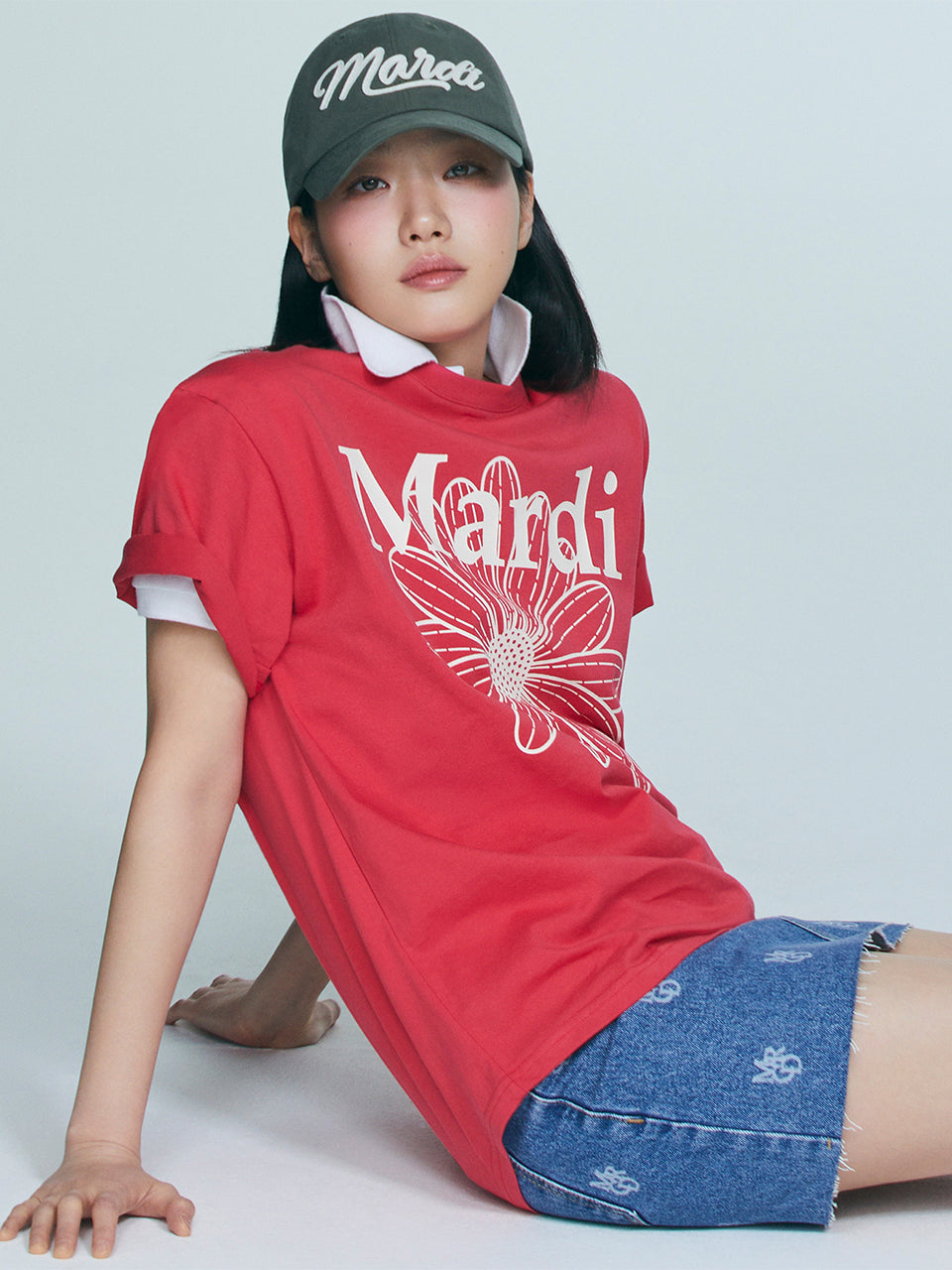 TSHIRT FLOWERMARDI_RED IVORY