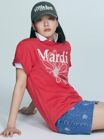 TSHIRT FLOWERMARDI_RED IVORY