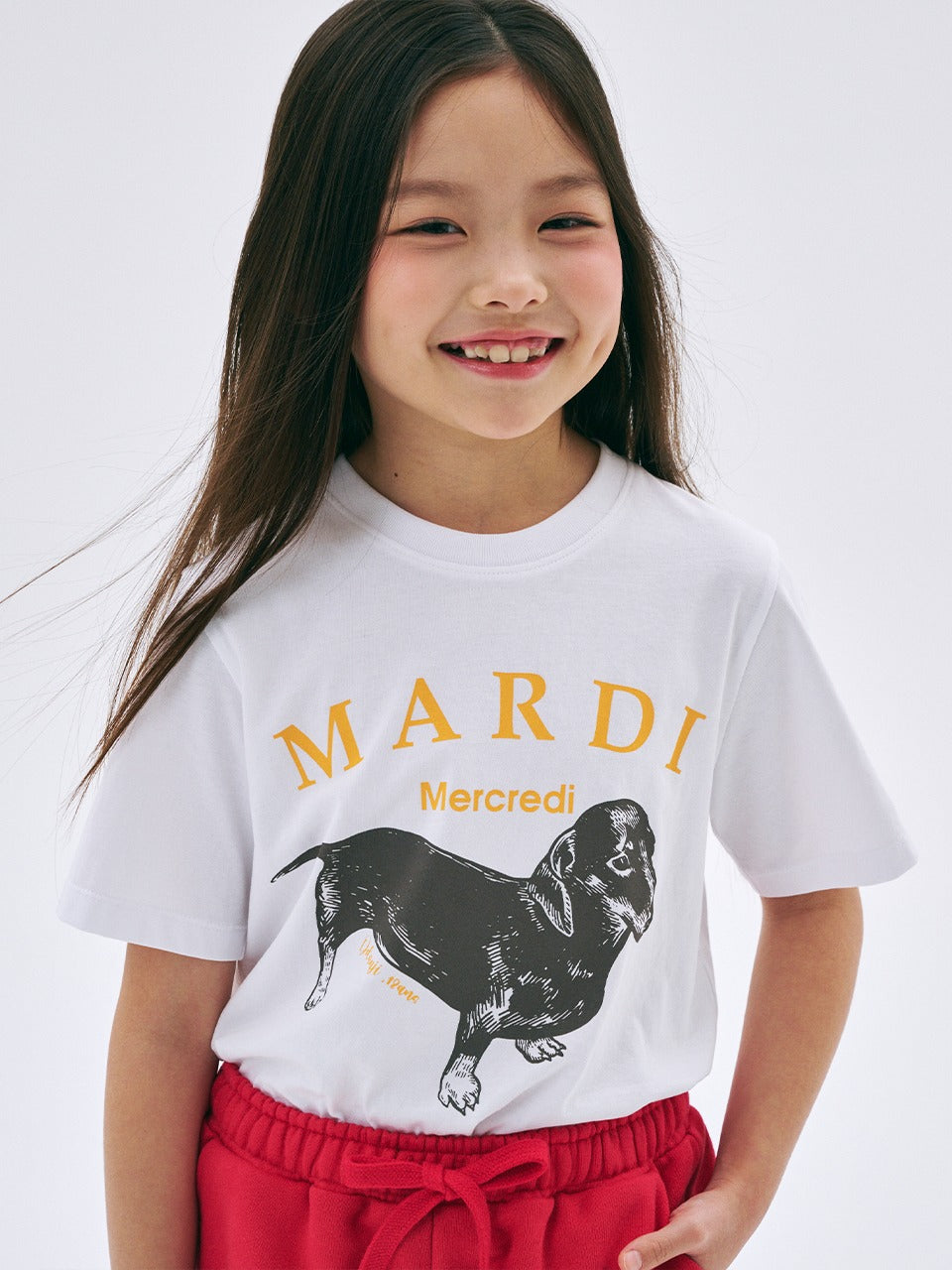 KIDS TSHIRT DDANJI_WHITE TANGERINE