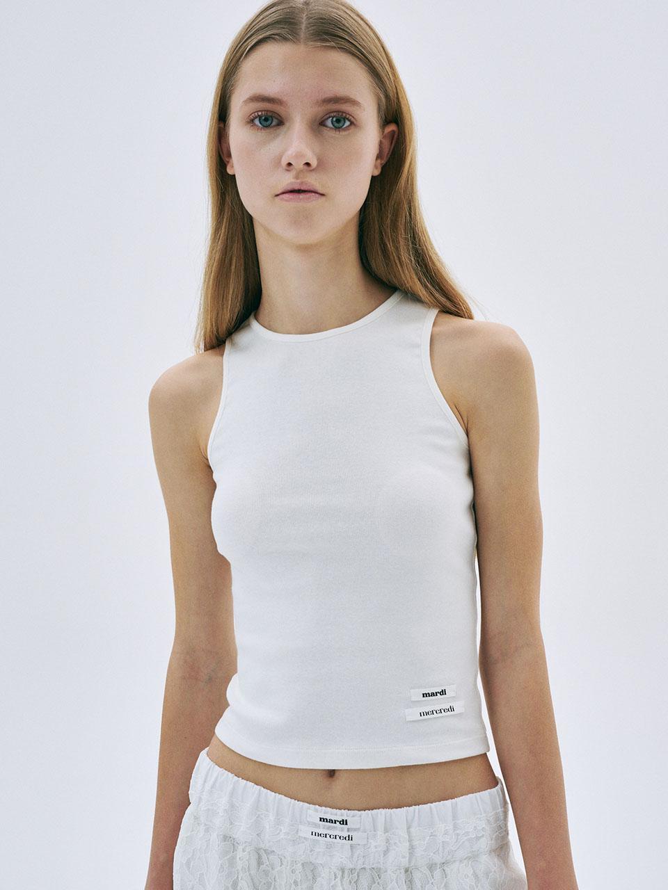BASIC TANK DOUBLE LABEL_IVORY