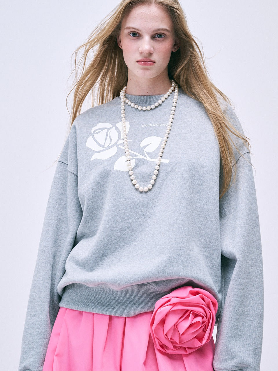 SWEATSHIRT UNE ROSE_GREY IVORY