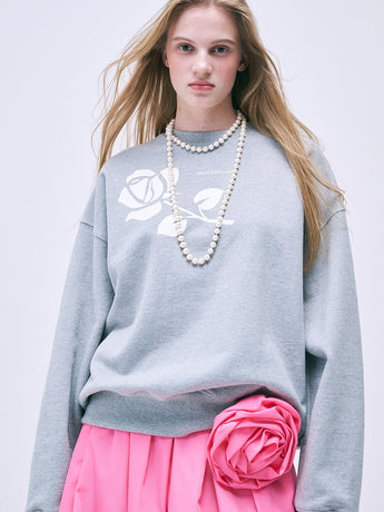 SWEATSHIRT UNE ROSE_GREY IVORY