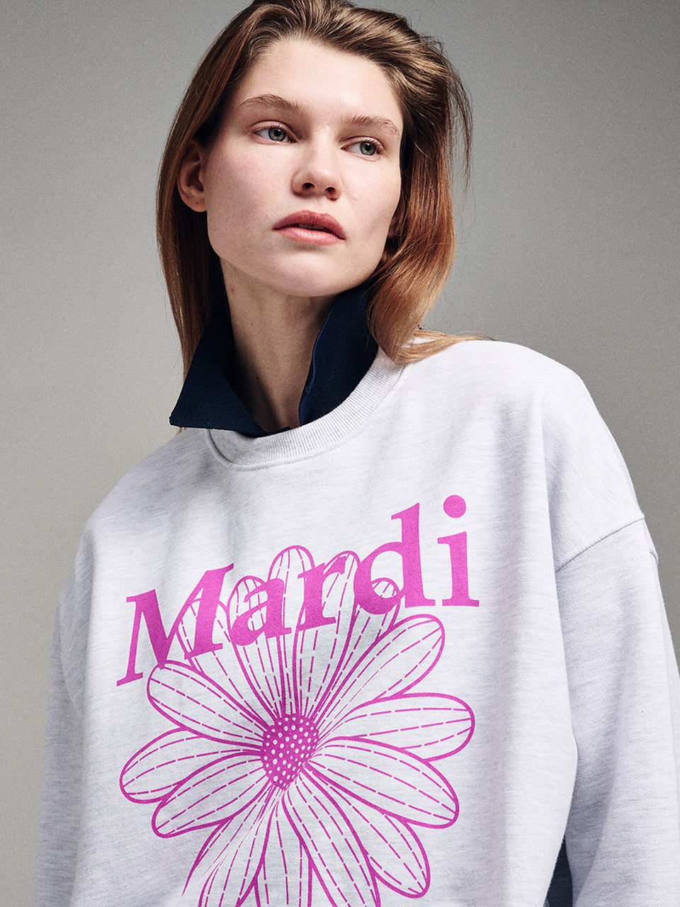 SWEATSHIRT FLOWERMARDI_HEATHER VIOLET